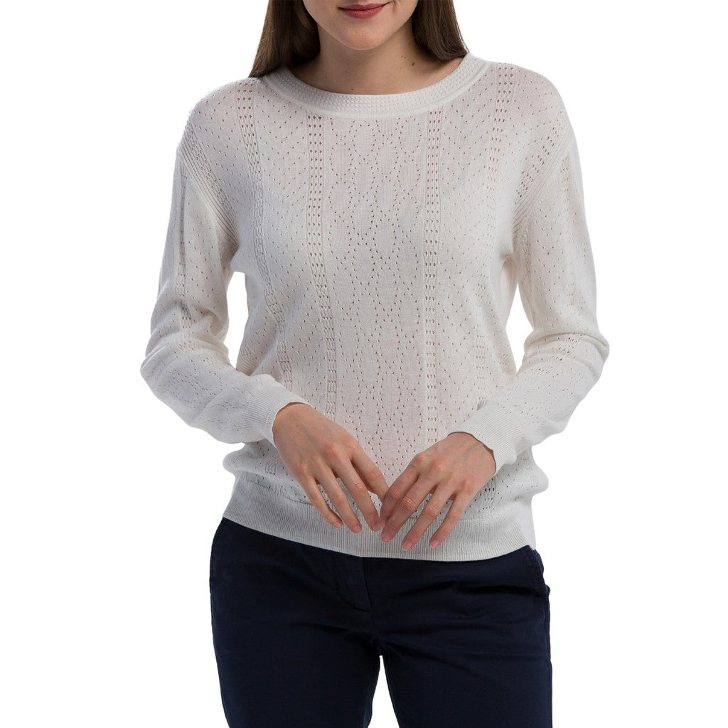 Gant Trui met ronde hals Dames – Gebroken wit