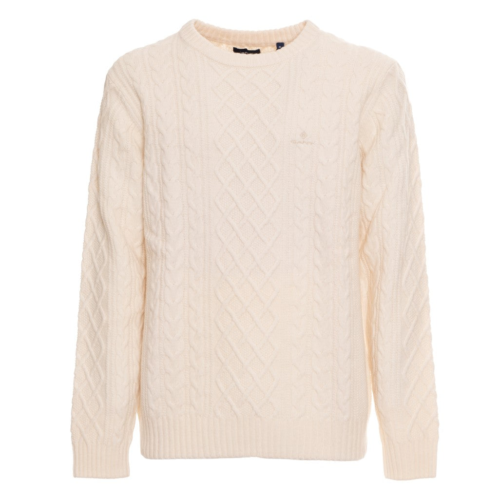 Gant Trui met ronde hals Heren – Gebroken wit