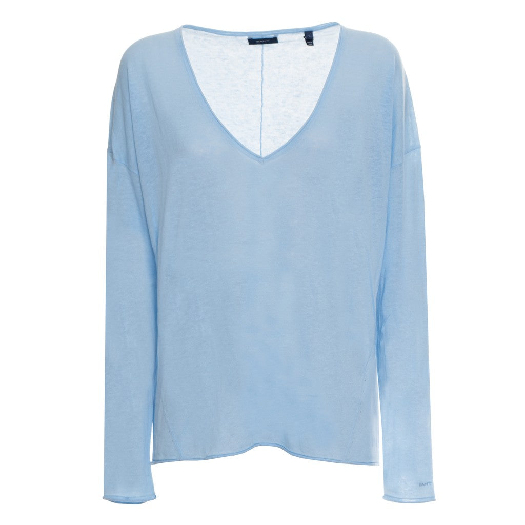 Gant Trui met V-hals Dames – Lichtblauw