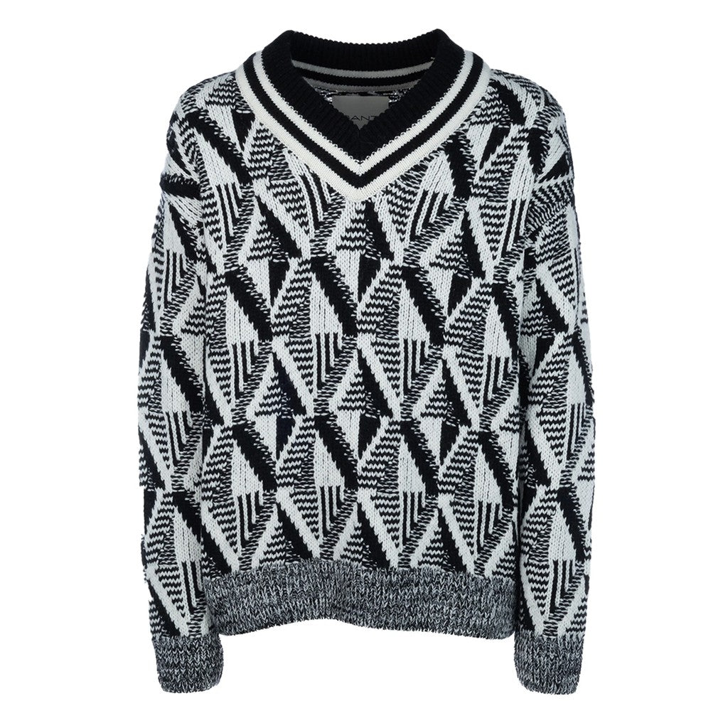 Gant Trui met V-hals Heren – Zwart / Wit