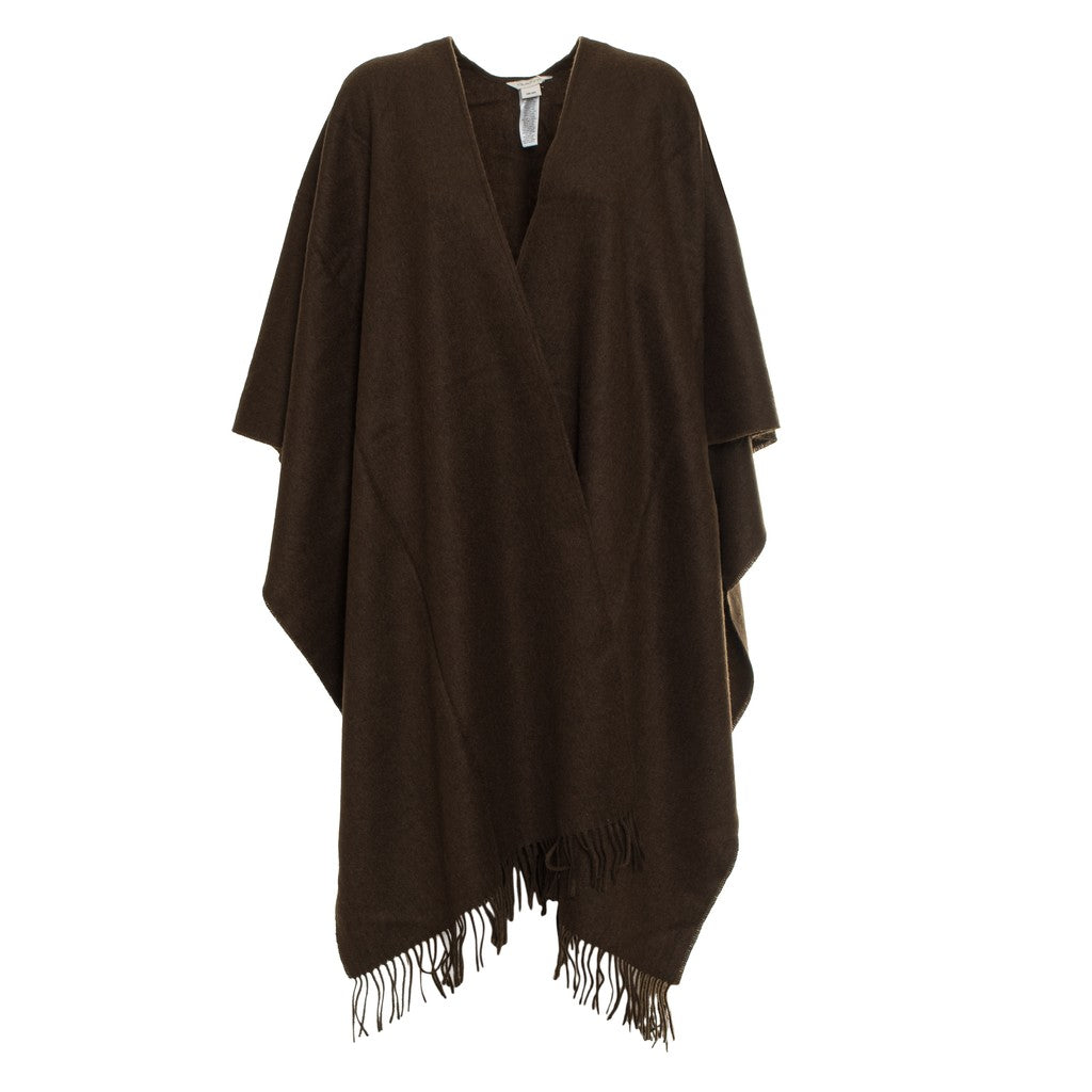 Gant Wollen poncho met franjes – Donkerbruin