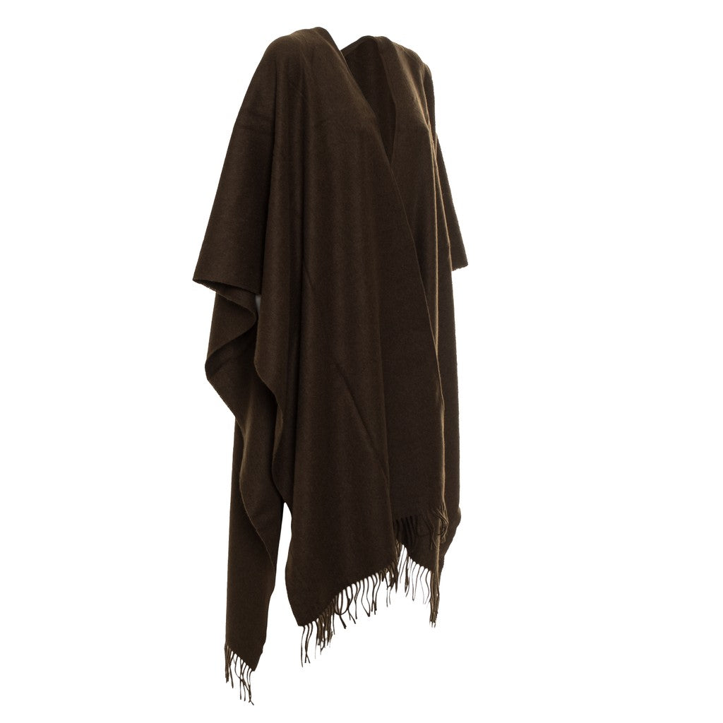 Gant Wollen poncho met franjes – Donkerbruin