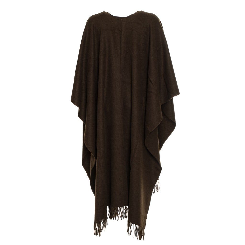 Gant Wollen poncho met franjes – Donkerbruin