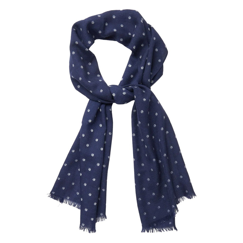 Gant Wollen sjaal met stippen – Marineblauw