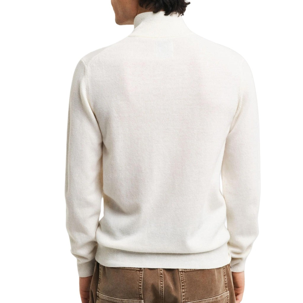 Gant Wollen trui met halve rits – Crème