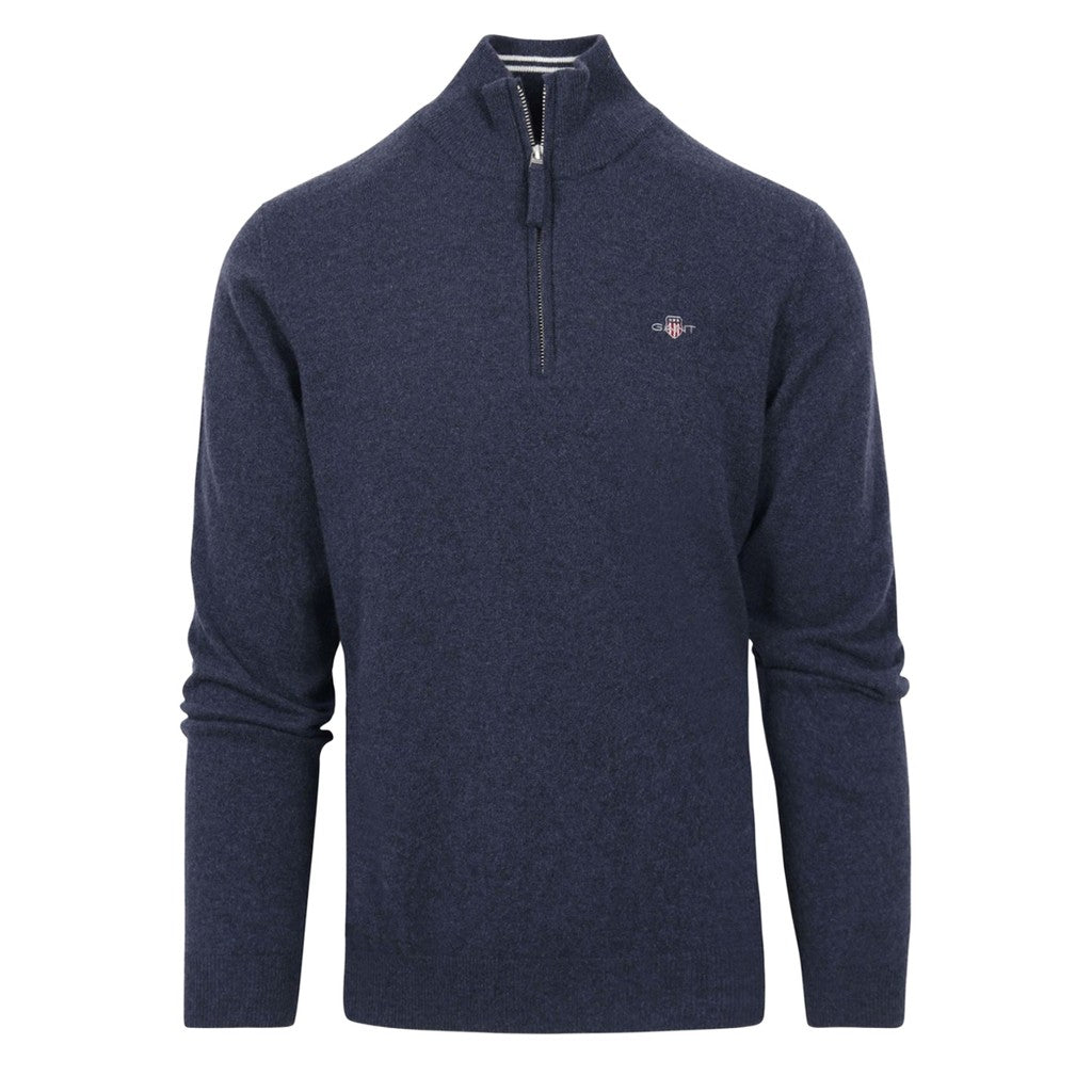 Gant Wollen trui met halve rits – Donkerblauw
