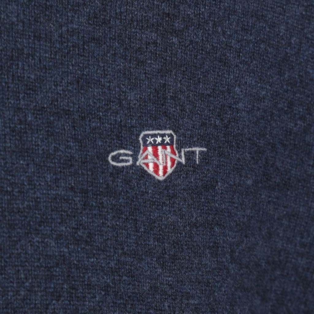 Gant Wollen trui met halve rits – Donkerblauw