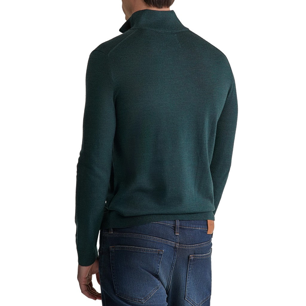Gant Wollen trui met halve rits – Groen