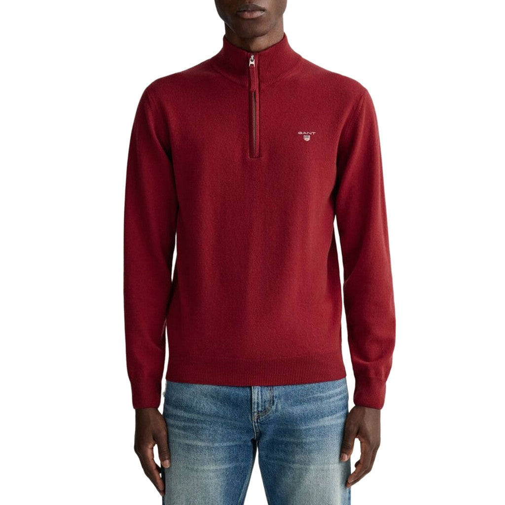 Gant Wollen trui met halve rits – Rood