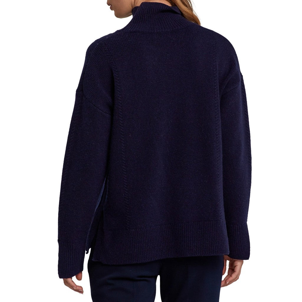 Gant Wollen trui met opstaande kraag – Marineblauw