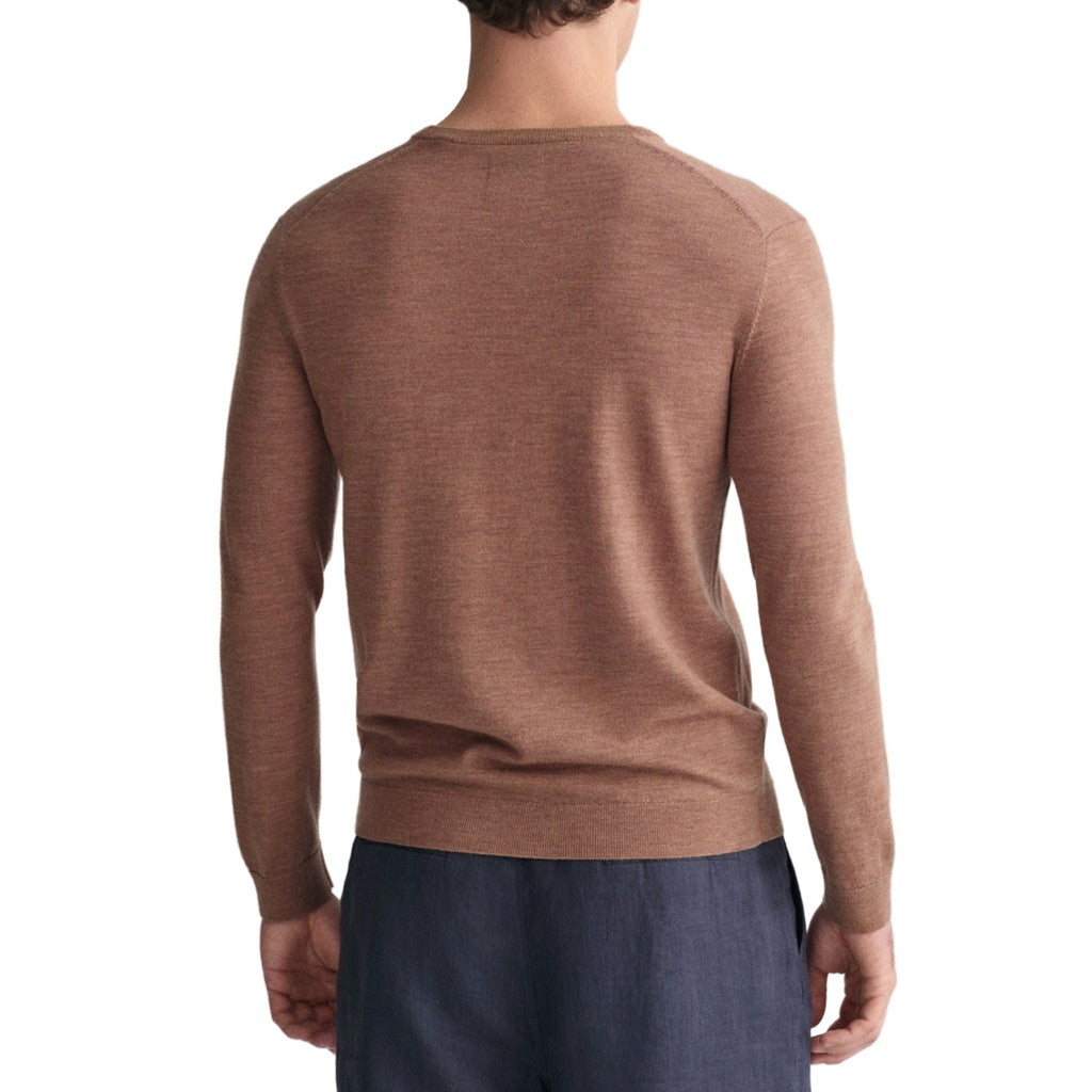 Gant Wollen trui met ronde hals Heren – Beige