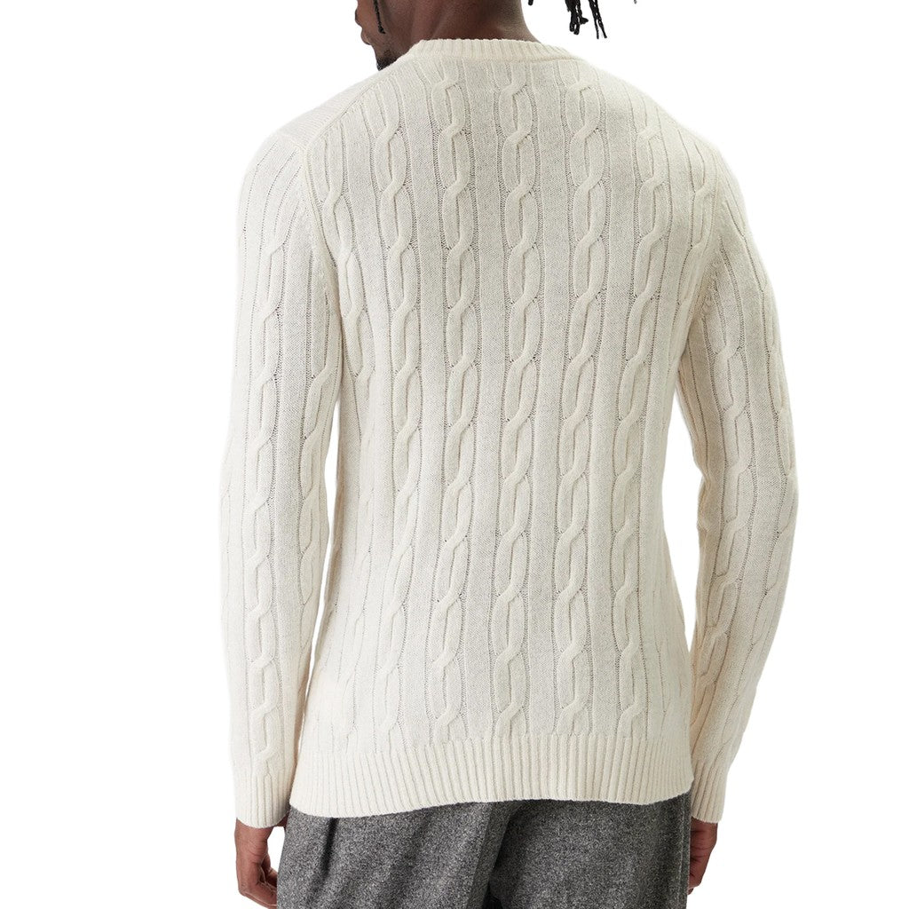 Gant Wollen trui met ronde hals Heren – Crème