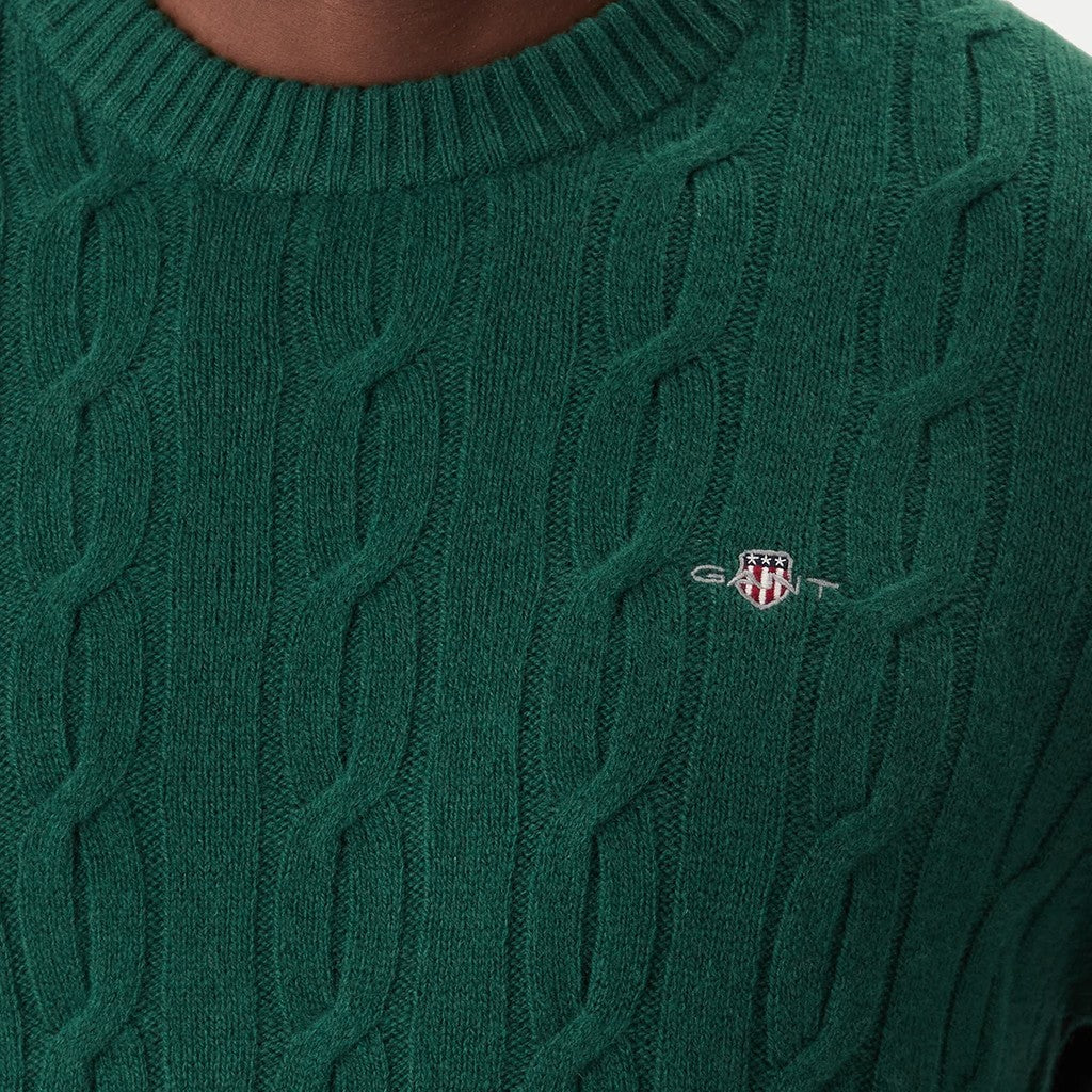 Gant Wollen trui met ronde hals Heren – Groen