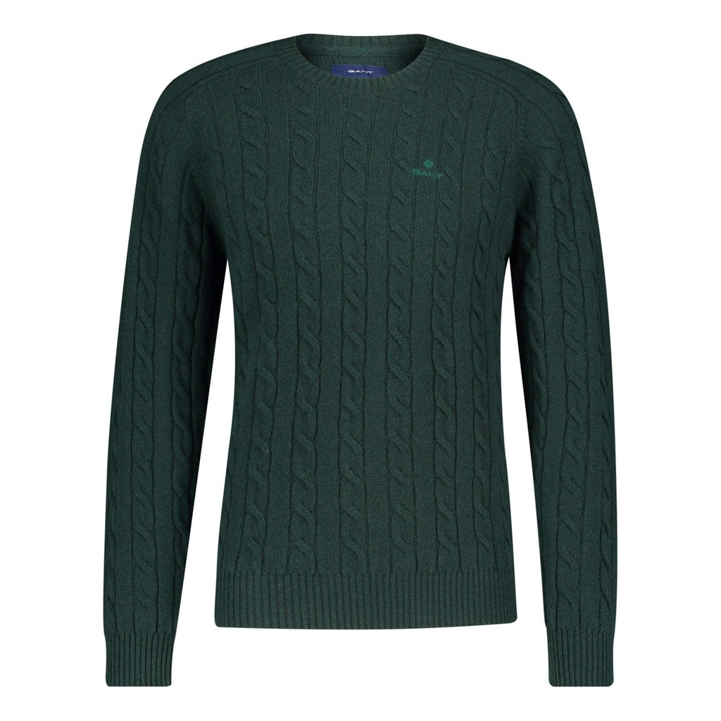 Gant Wollen trui met ronde hals Heren – Groen