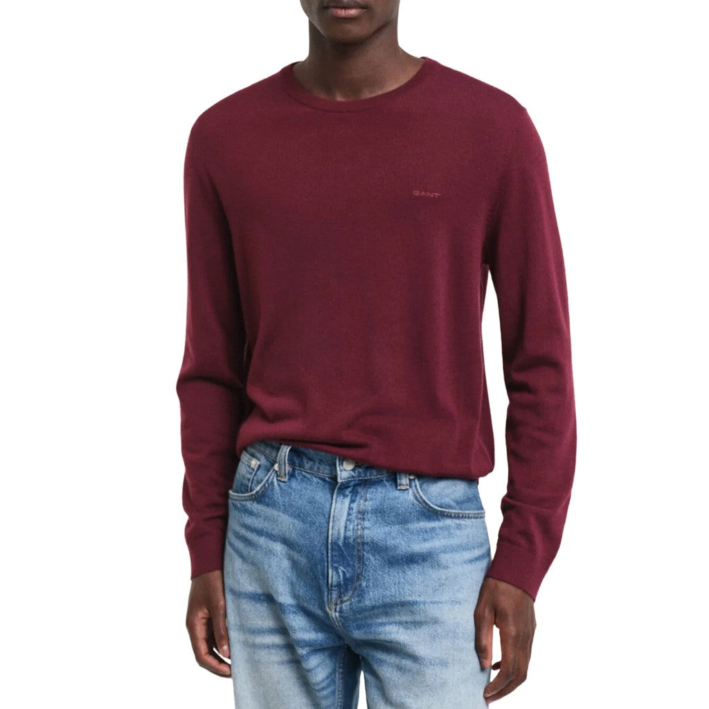 Gant Wollen trui met ronde hals Heren – Rood