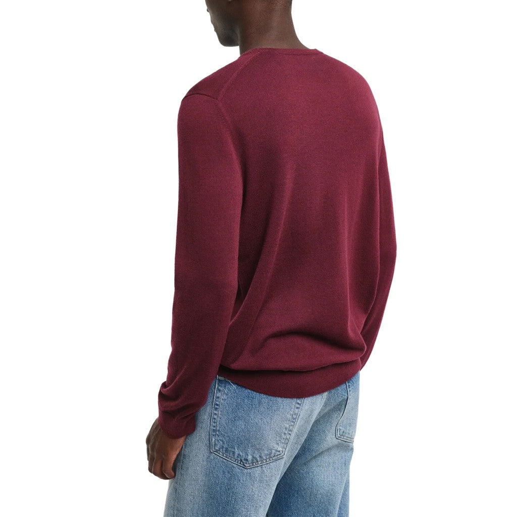 Gant Wollen trui met ronde hals Heren – Rood