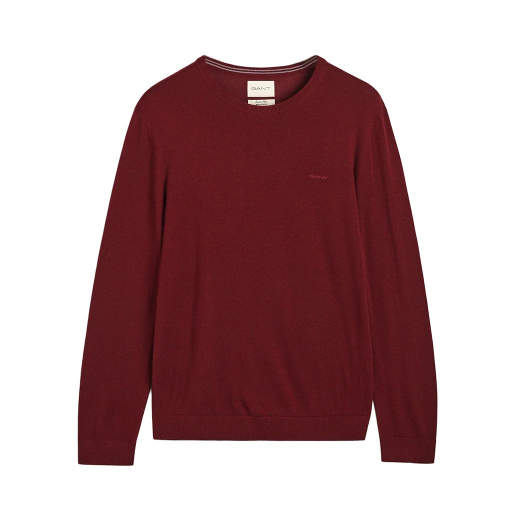 Gant Wollen trui met ronde hals Heren – Rood