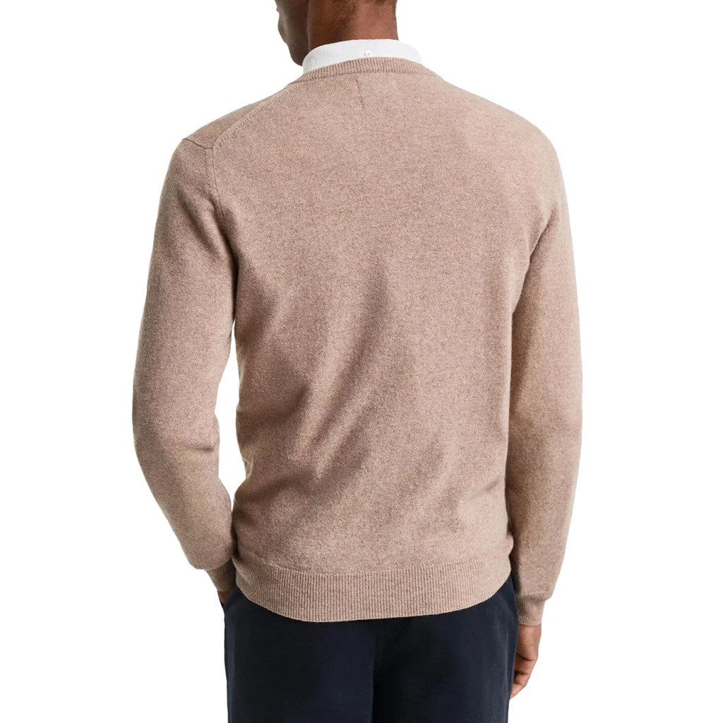 Gant Wollen trui met V-hals Heren – Beige