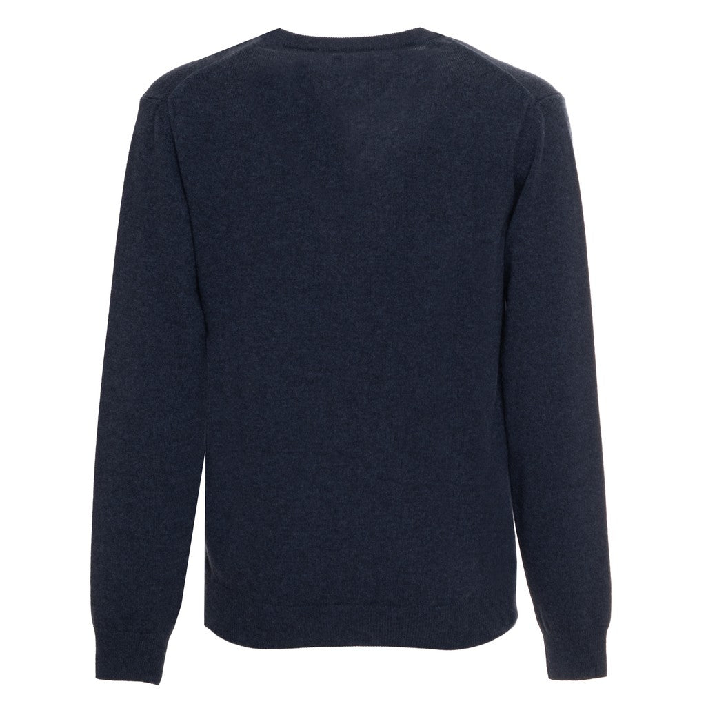 Gant Wollen trui met V-hals Heren – Donkerblauw