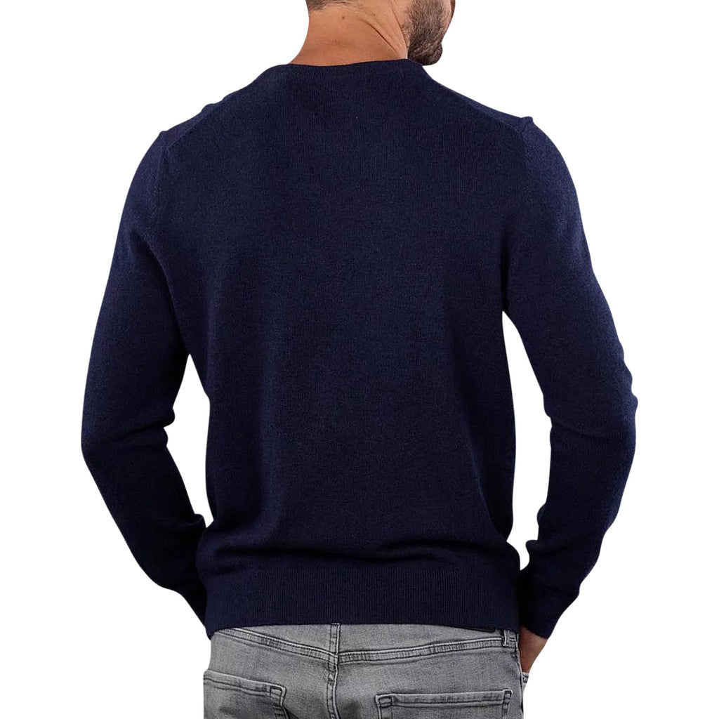 Gant Wollen trui met V-hals Heren – Marineblauw