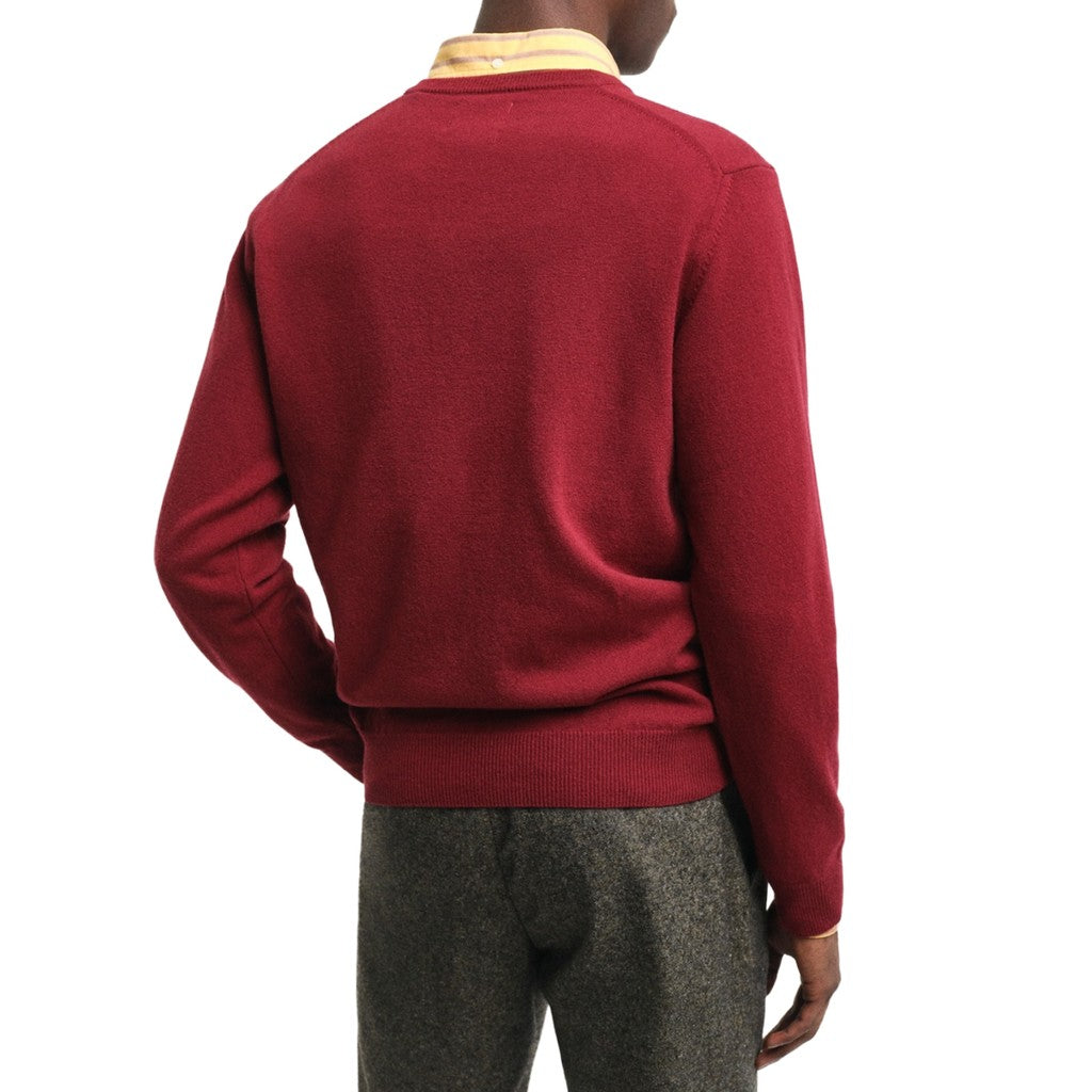 Gant Wollen trui met V-hals Heren – Rood