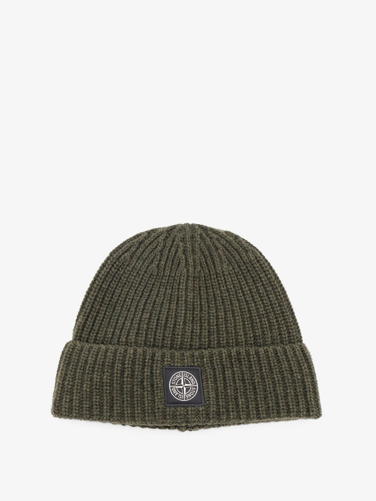 Stone Island Wollen Muts met logopatch – Legergroen