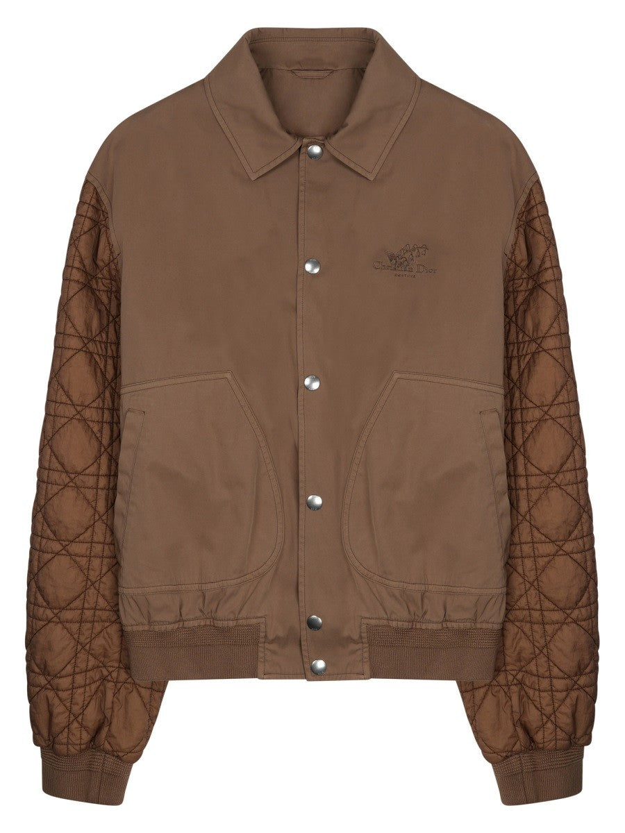 Christian Dior Katoenen Jas met logo – Bruin