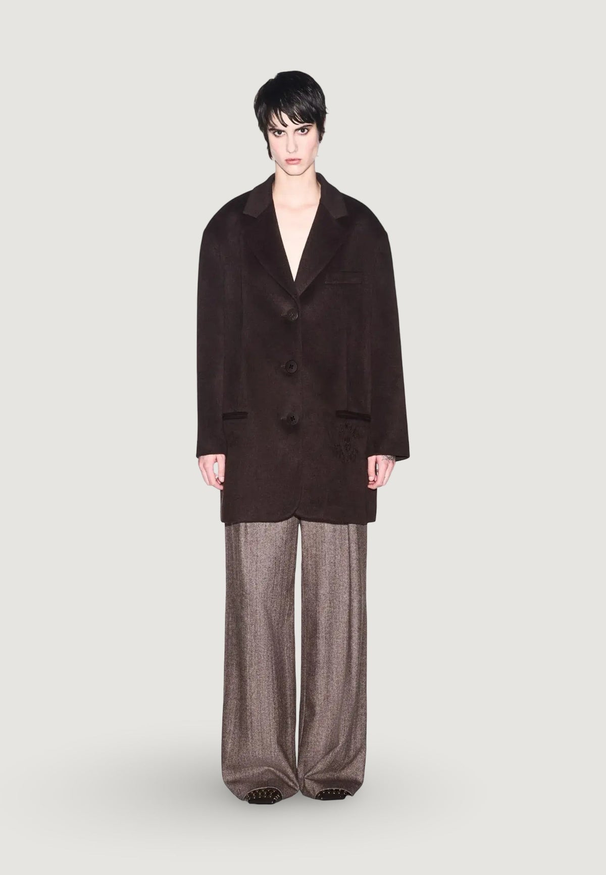 Armani Exchange Jas van Wolmix – Bruin