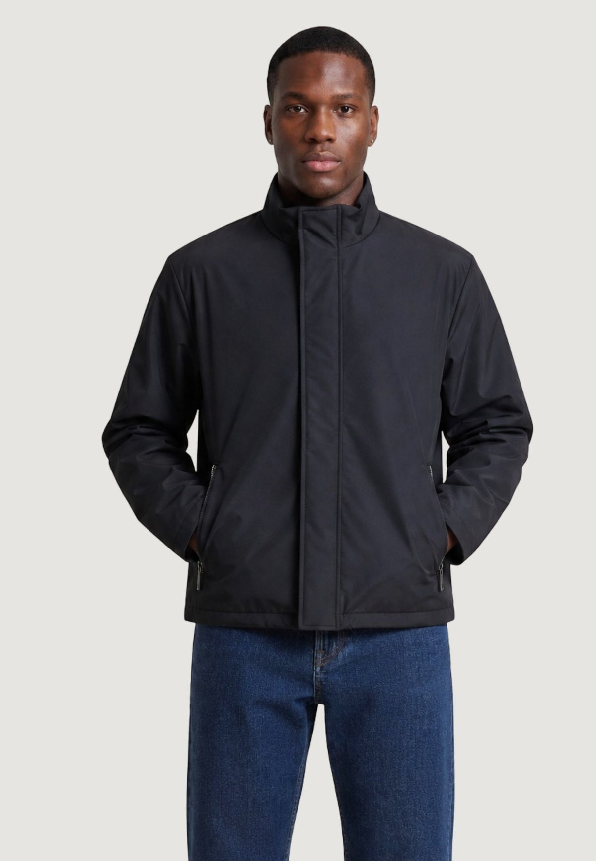 Armani Exchange Blouson Jas met Ritszakken – Zwart