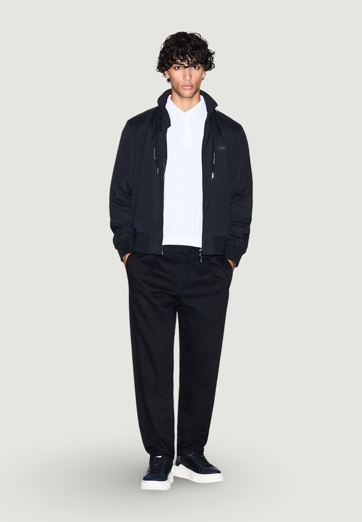 Armani Exchange Blouson Jas met Knopen – Zwart