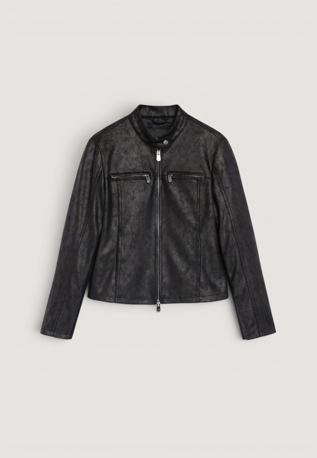 Desigual Bikercy Bikerjack met dubbele ritssluiting – Zwart