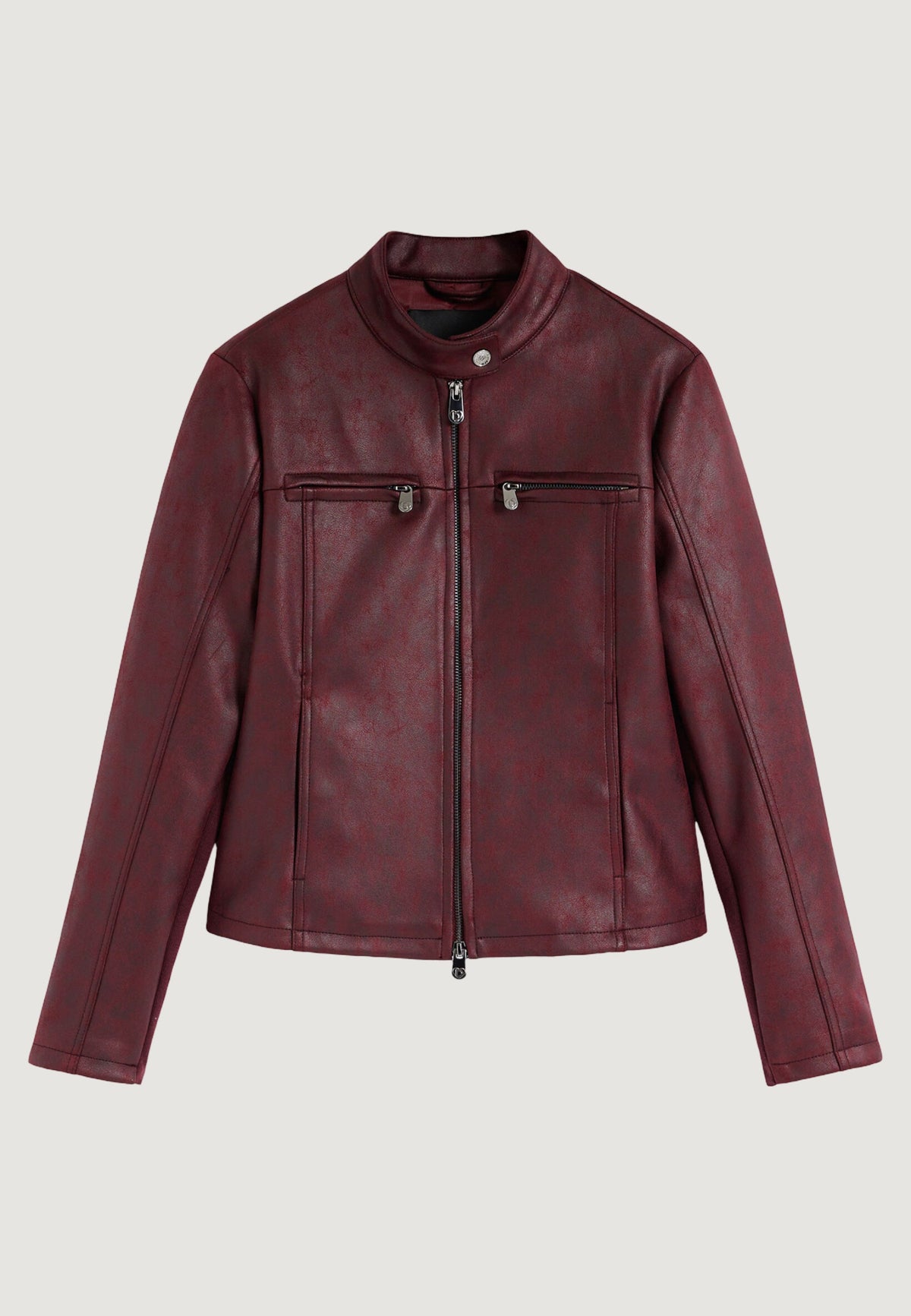 Desigual Bikercy Bikerjack met dubbele ritssluiting – Bordeaux