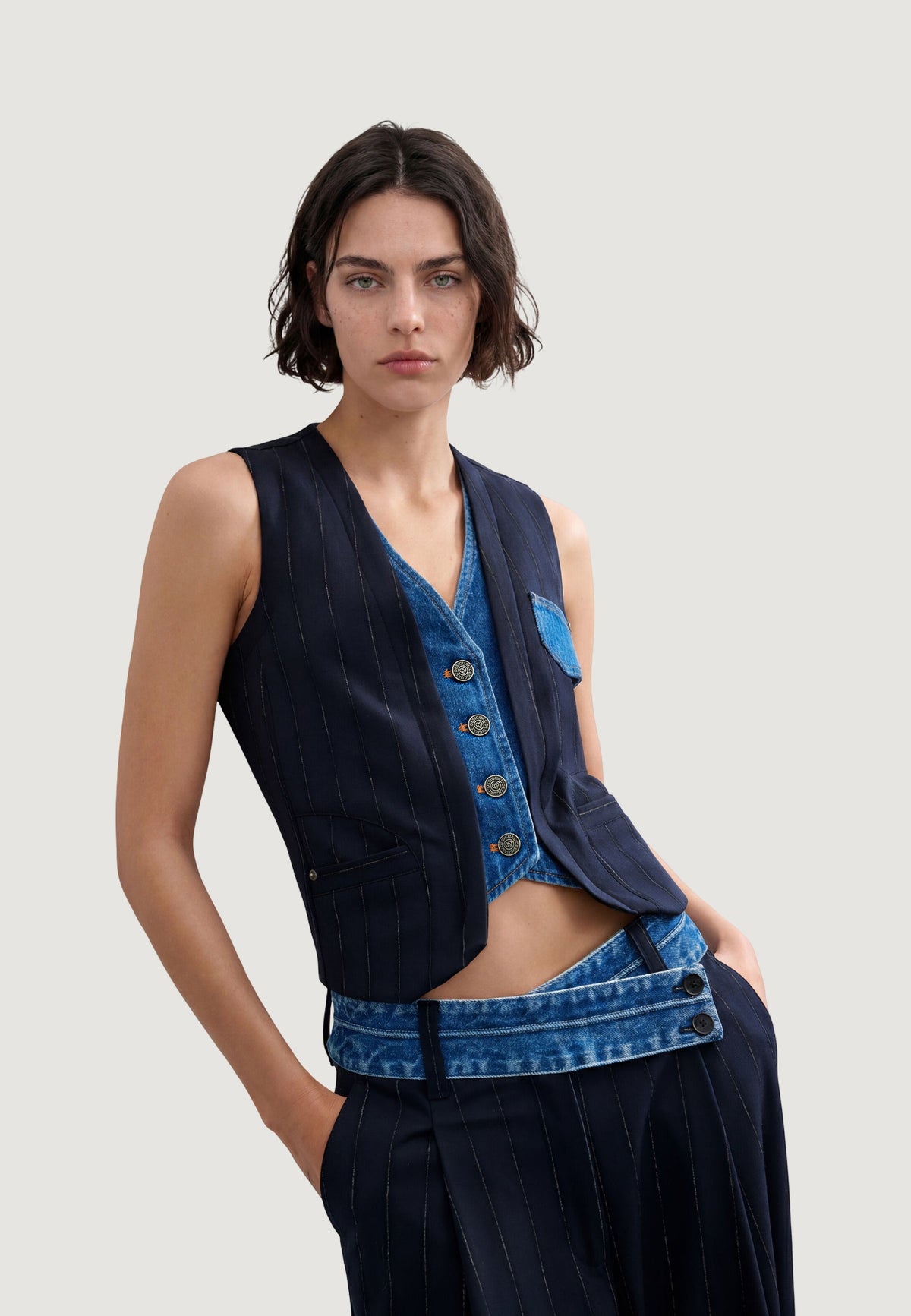 Desigual Diplo Doble Gilet – Marineblauw