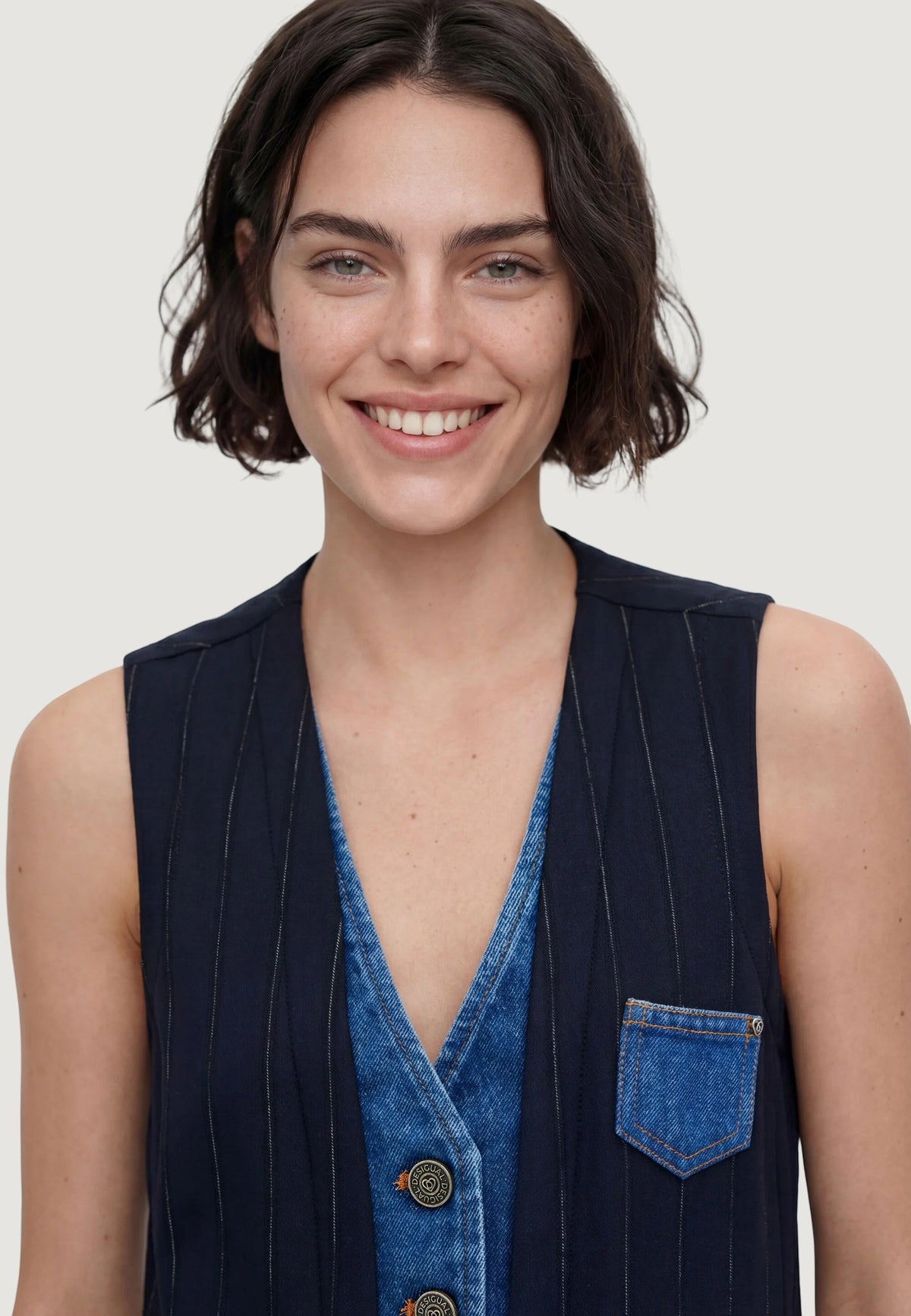 Desigual Diplo Doble Gilet – Marineblauw