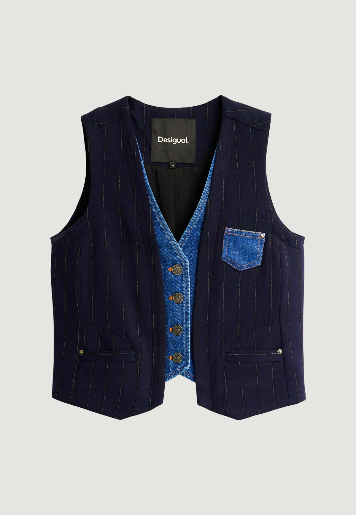 Desigual Diplo Doble Gilet – Marineblauw
