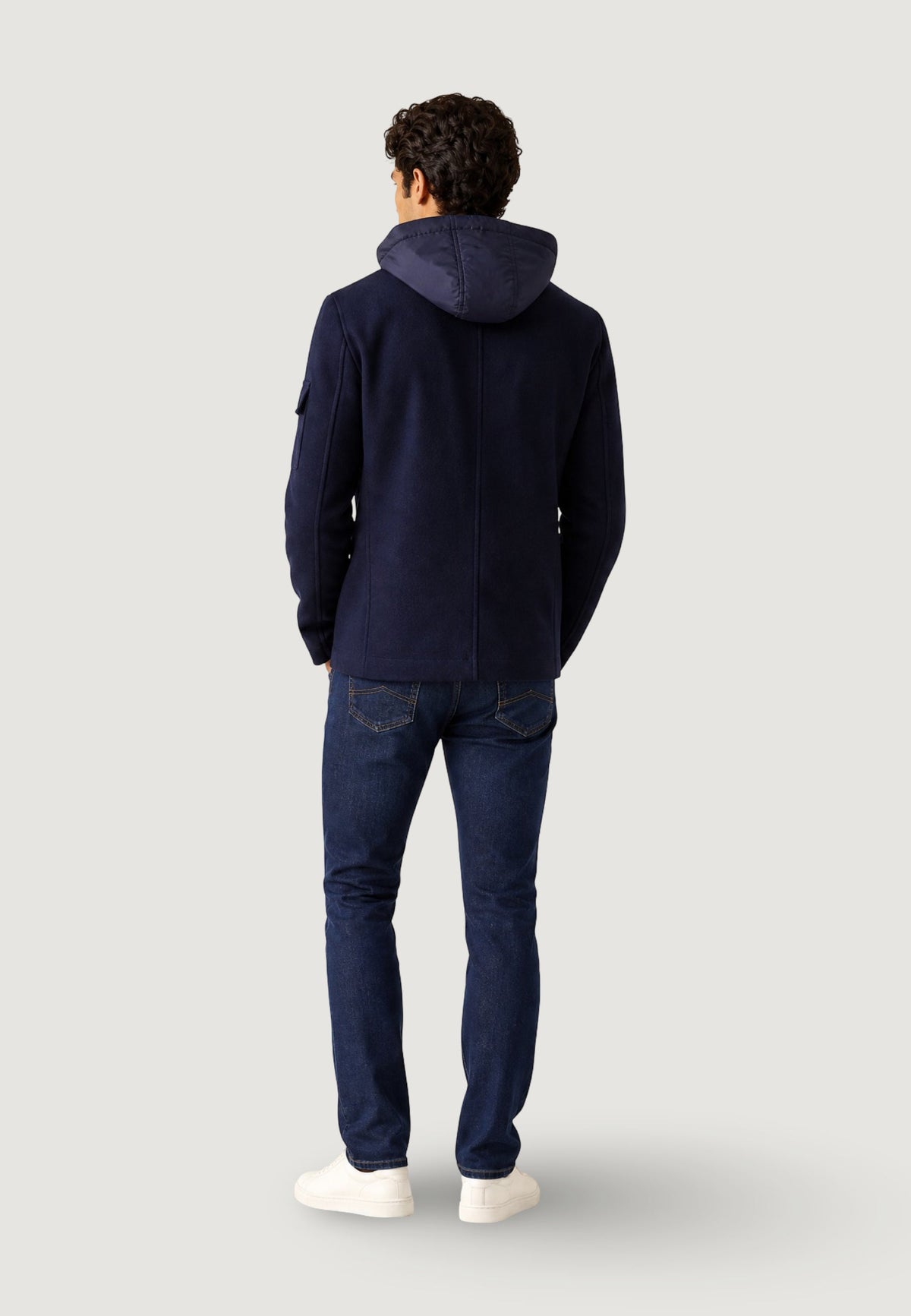 Armani Exchange Jas van Wolmix met Revers – Marineblauw