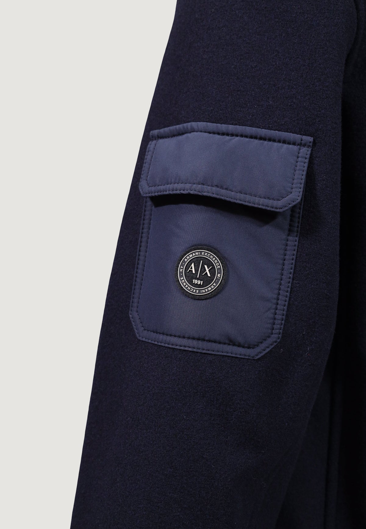 Armani Exchange Jas van Wolmix met Revers – Marineblauw