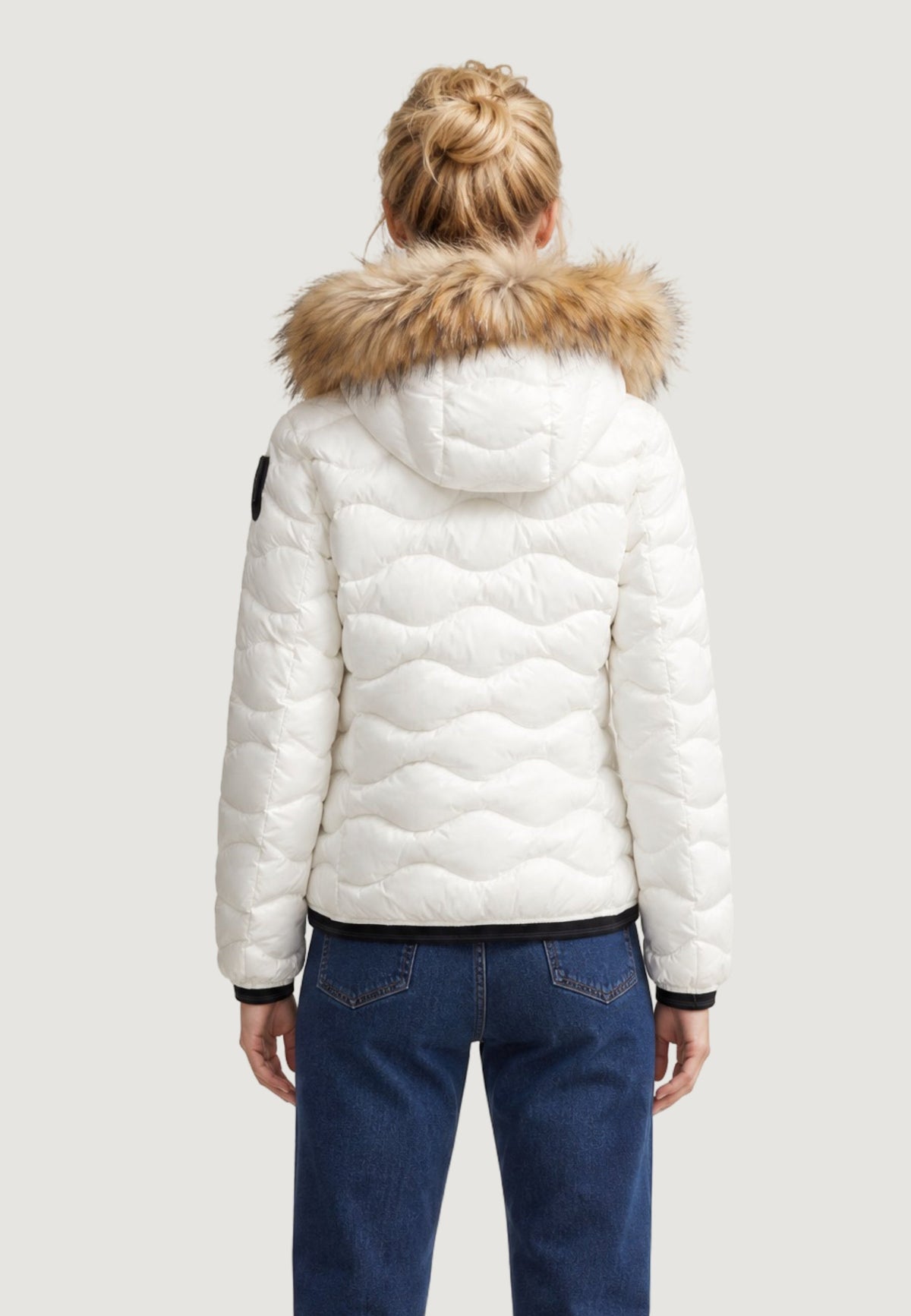 Blauer Aldie Gewatteerde jas met capuchon – Wit