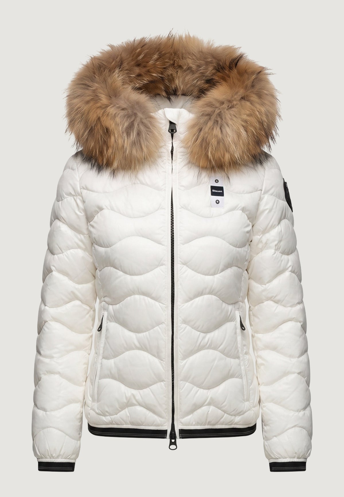 Blauer Aldie Gewatteerde jas met capuchon – Wit