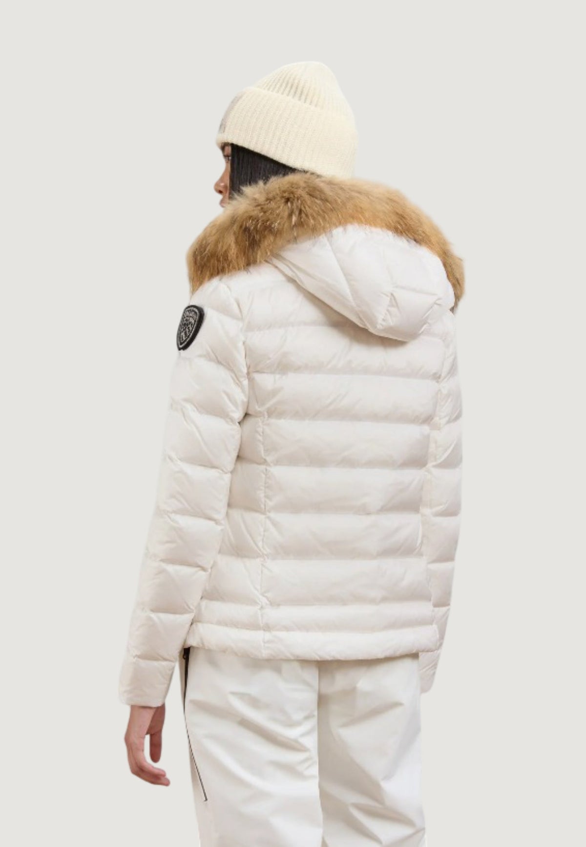 Blauer Arcadia Gewatteerde jas met capuchon – Wit