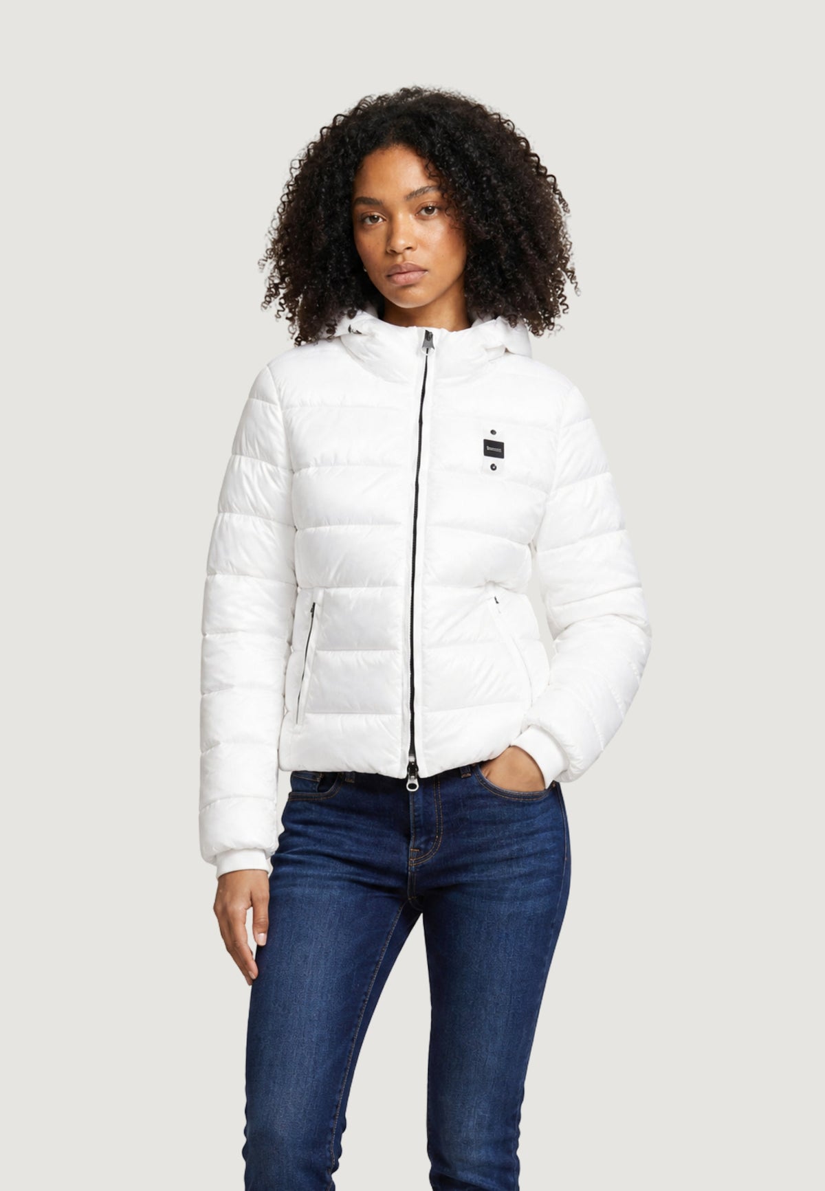 Blauer Caroll Gewatteerde jas met capuchon – Wit