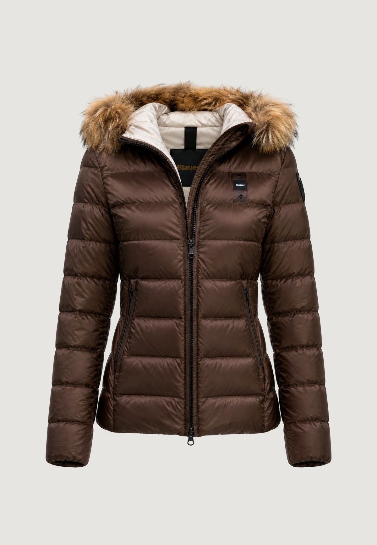 Blauer Arcadia Gewatteerde jas met capuchon – Bruin