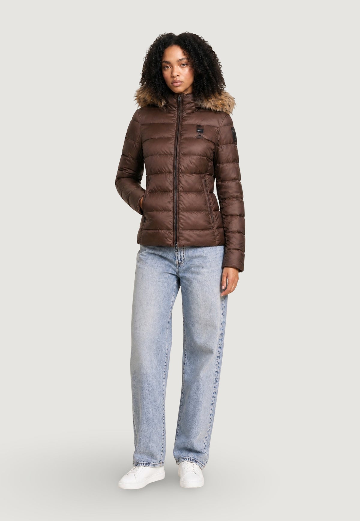 Blauer Arcadia Gewatteerde jas met capuchon – Bruin