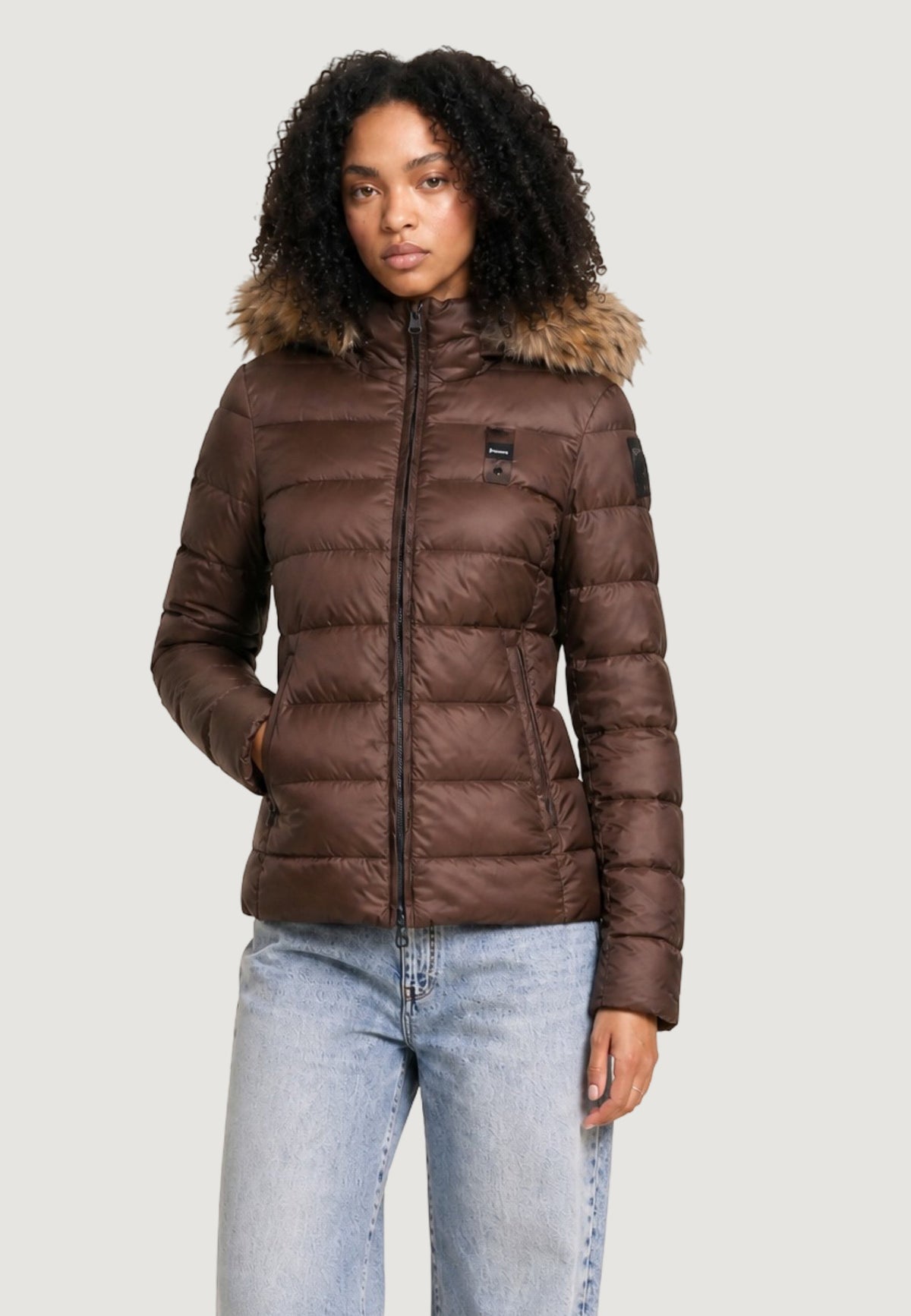 Blauer Arcadia Gewatteerde jas met capuchon – Bruin