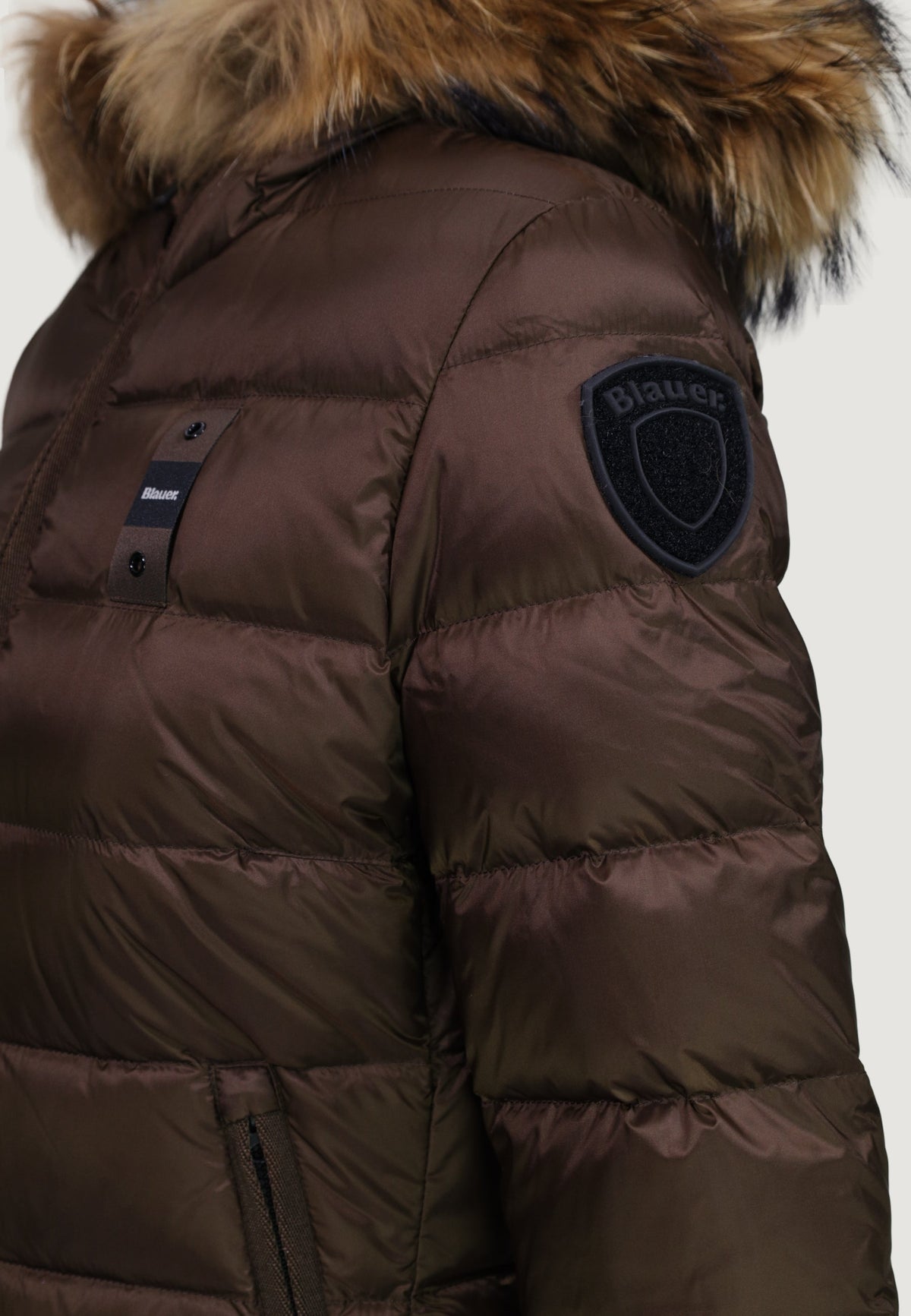 Blauer Arcadia Gewatteerde jas met capuchon – Bruin