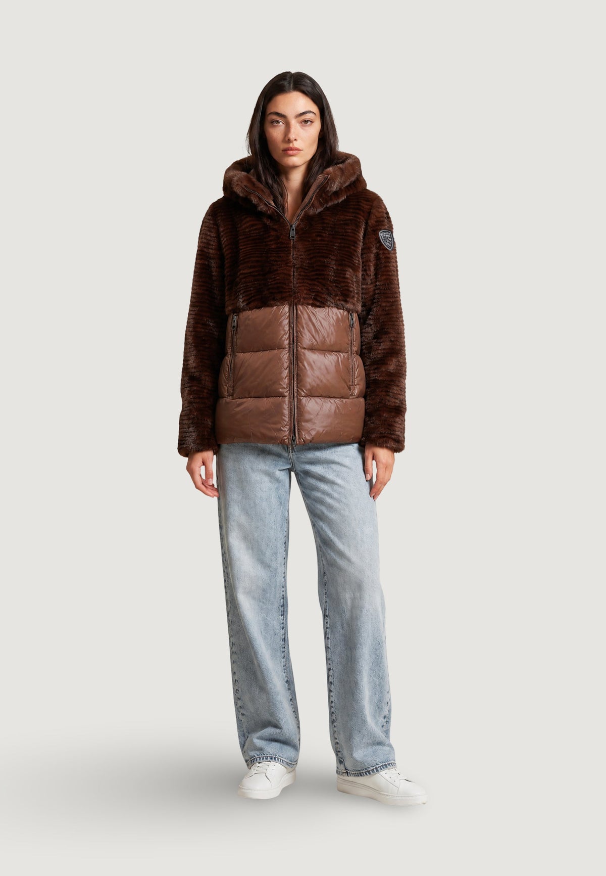 Blauer Fanevil Gewatteerde jas met capuchon – Bruin