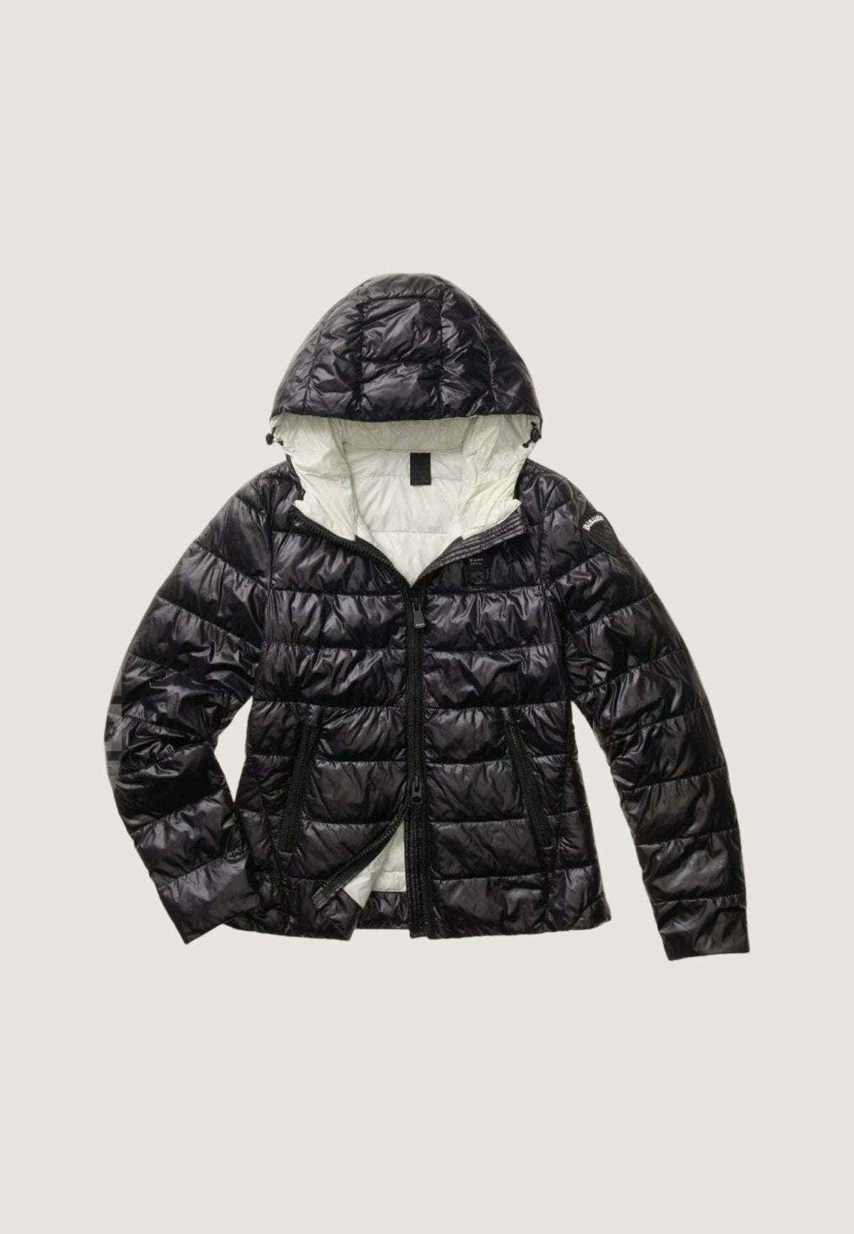 Blauer Caroll Gewatteerde jas met capuchon – Zwart