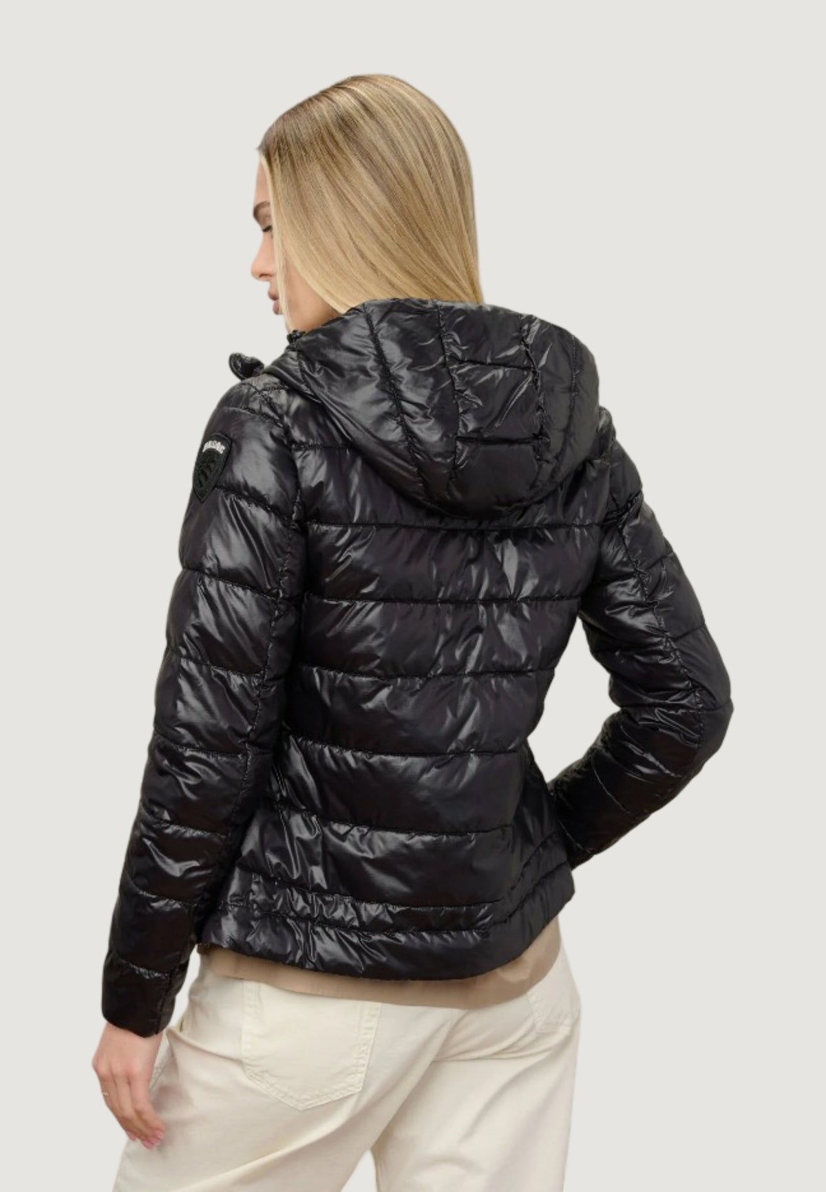 Blauer Caroll Gewatteerde jas met capuchon – Zwart