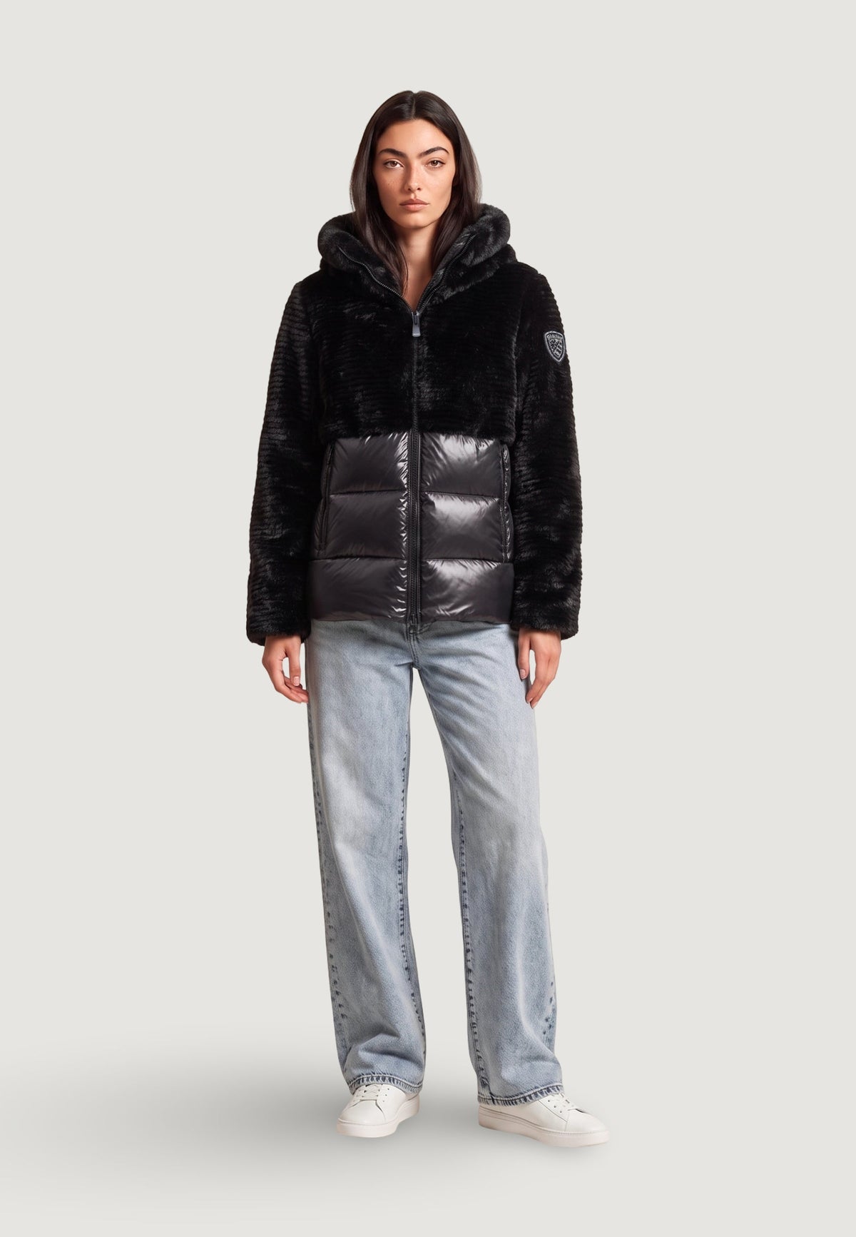 Blauer Fanevil Gewatteerde jas met capuchon – Zwart