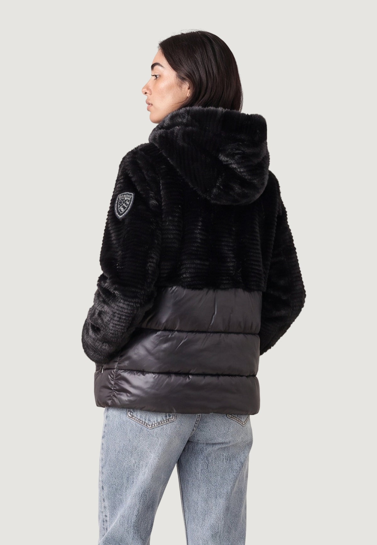 Blauer Fanevil Gewatteerde jas met capuchon – Zwart